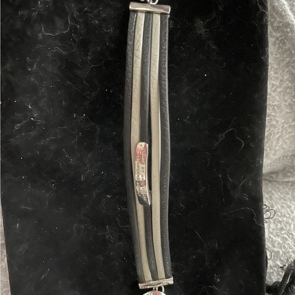 Brand New Without Tags Marc By Marc Jacobs Leather Bracelet Black Gray Tog Brand New Without Tags Marc By Marc Jacobs Leather Bracelet Black Gray Tog